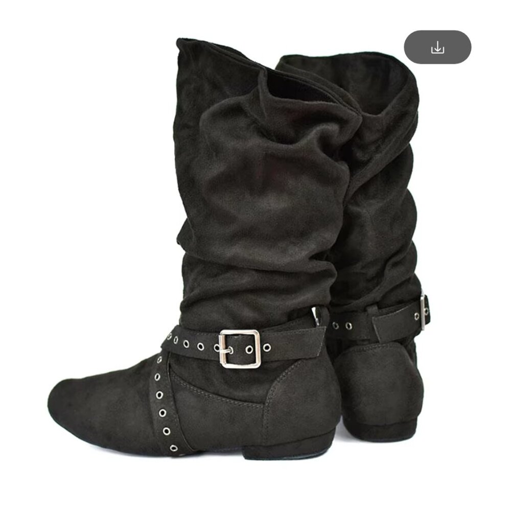 Suede Mid Calf Boots